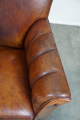 Antique Sheep Leather Armchairs, Set of 2-HPP-1824155