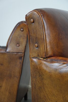 Antique Sheep Leather Armchairs, Set of 2-HPP-1824155