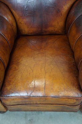 Antique Sheep Leather Armchairs, Set of 2-HPP-1824155