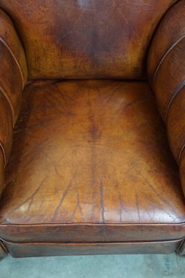 Antique Sheep Leather Armchairs, Set of 2-HPP-1824155