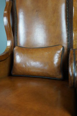 Antique Sheep Leather Throne Chair-HPP-1373315