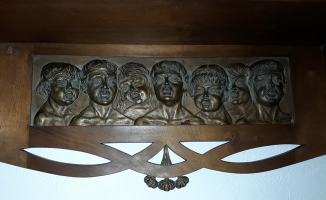 Antique Shelf with Children's Choir Carving-HOI-883454