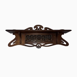 Antique Shelf with Children's Choir Carving-HOI-883454