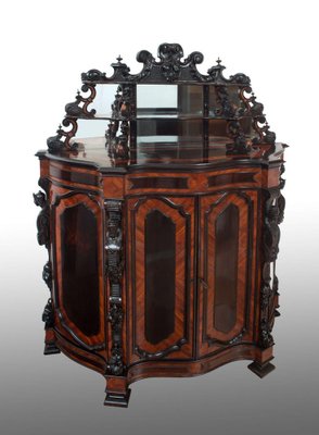 Antique Sicilian Buffet in Polychrome Woods, 19th Century-KKK-1215139