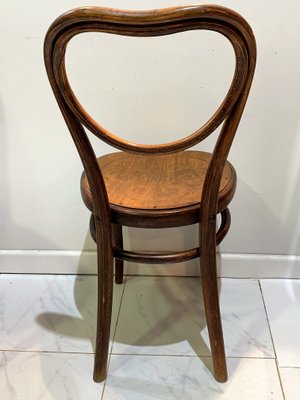 Antique Side Chairs with Embossed Wooden Seat by Michael Thonet for Gebrüder Thonet Vienna GmbH, Set of 2-IKW-786634