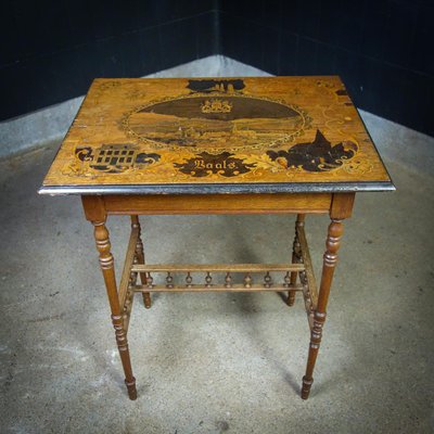 Antique Side Table in Inlaid Wood-IA-1412495