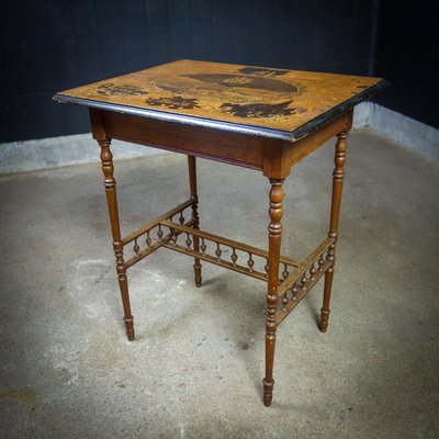 Antique Side Table in Inlaid Wood-IA-1412495