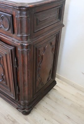 Antique Sideboard in Solid Walnut with Plate Rack, 1680s-DCO-1352045