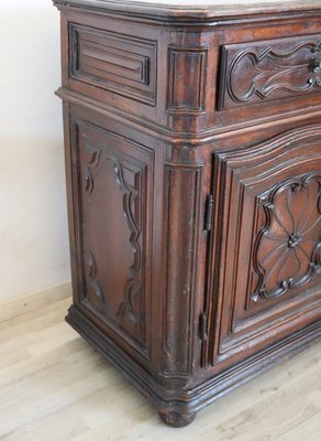 Antique Sideboard in Solid Walnut with Plate Rack, 1680s-DCO-1352045