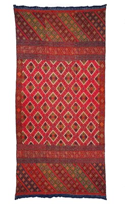 Antique Silk Embroidered Wall Hanging, Swat Valley Pulkari, 1890s-UZN-1433735