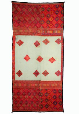 Antique Silk Embroidered Wall Hanging, Swat Valley Pulkari, 1890s-UZN-1433744