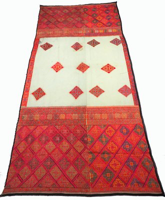 Antique Silk Embroidered Wall Hanging, Swat Valley Pulkari, 1890s-UZN-1433744