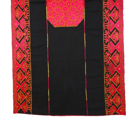 Antique Silk Embroidered Wall Hanging, Swat Valley Pulkari, 1890s-UZN-1435718