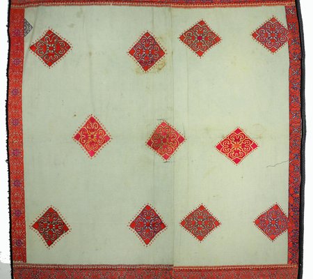 Antique Silk Embroidered Wall Hanging, Swat Valley Pulkari, 1890s-UZN-1433744