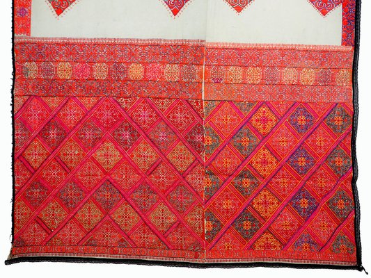 Antique Silk Embroidered Wall Hanging, Swat Valley Pulkari, 1890s-UZN-1433744