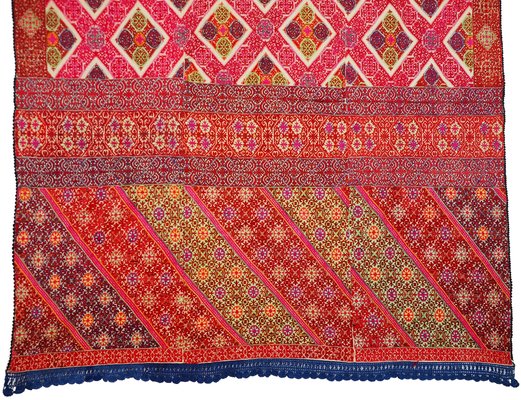 Antique Silk Embroidered Wall Hanging, Swat Valley Pulkari, 1890s-UZN-1433735