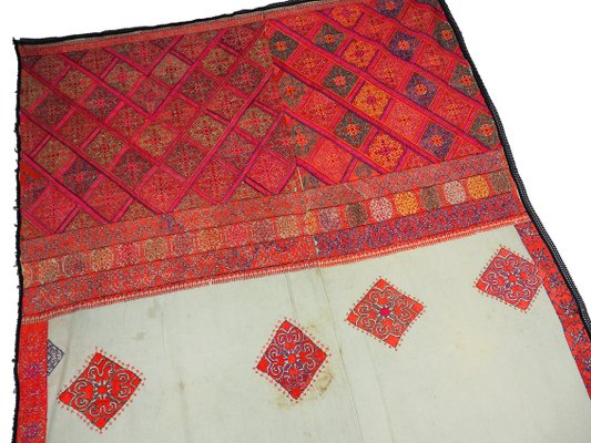 Antique Silk Embroidered Wall Hanging, Swat Valley Pulkari, 1890s-UZN-1433744