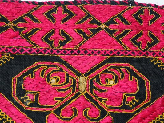 Antique Silk Embroidered Wall Hanging, Swat Valley Pulkari, 1890s-UZN-1435718