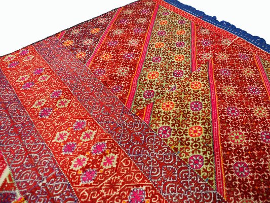 Antique Silk Embroidered Wall Hanging, Swat Valley Pulkari, 1890s-UZN-1433735