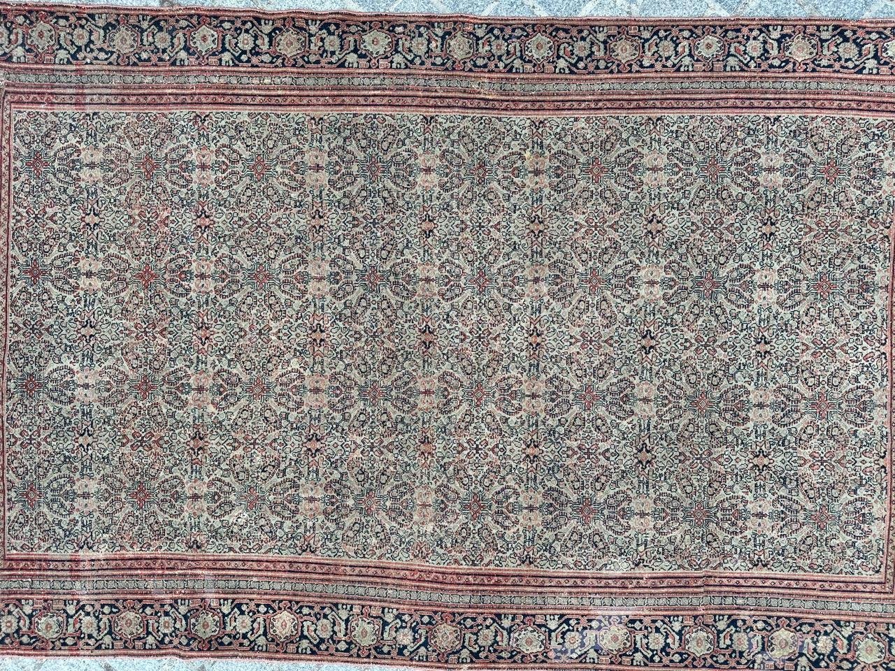 Antique Silk Foundation Seneh Rug, 1890s