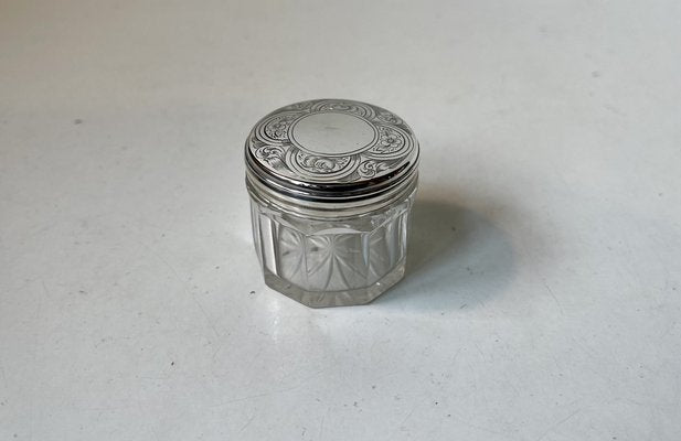 Antique Silver and Crystal Vanity Jar from Thomas Wallis, 1834-LCR-1768607