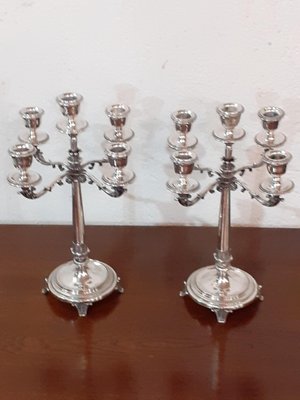 Antique Silver Candlesticks, 1890s, Set of 2-AKA-2016372