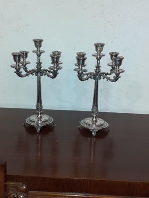 Antique Silver Candlesticks, 1890s, Set of 2-AKA-2016372