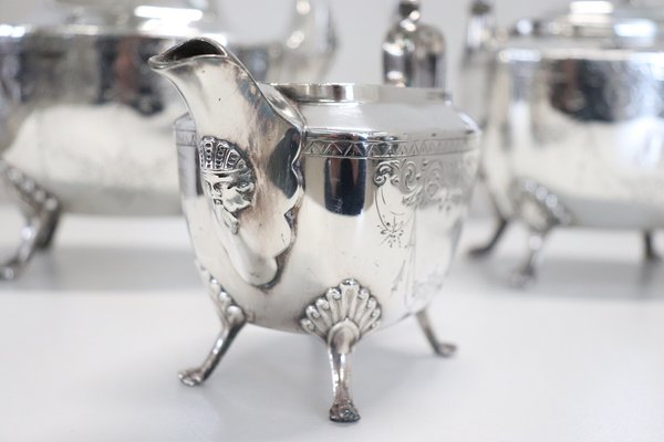 Antique Silver Plate Tea and Coffee Set by Mark Reed & Barton, 1880s, Set of 3-DCO-1294976