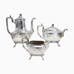 Antique Silver Plate Tea and Coffee Set by Mark Reed & Barton, 1880s, Set of 3-DCO-1294976