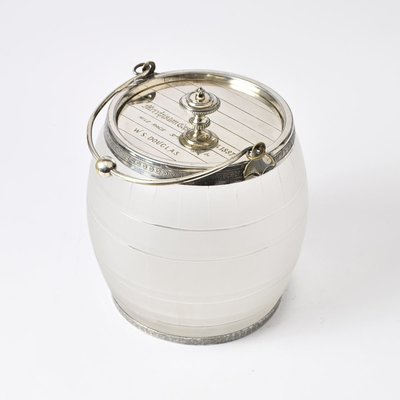 Antique Silver-Plated Barrel Biscuit Box, 1887-IXK-936315