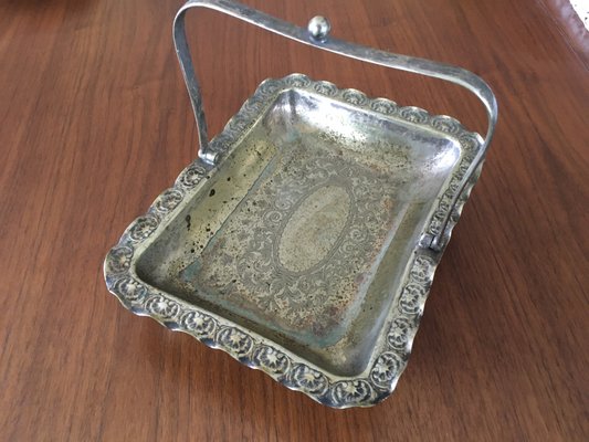 Antique Silver Plated Brass Basket-WQQ-646984