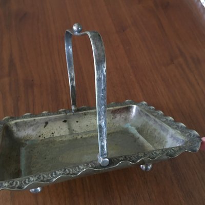 Antique Silver Plated Brass Basket-WQQ-646984