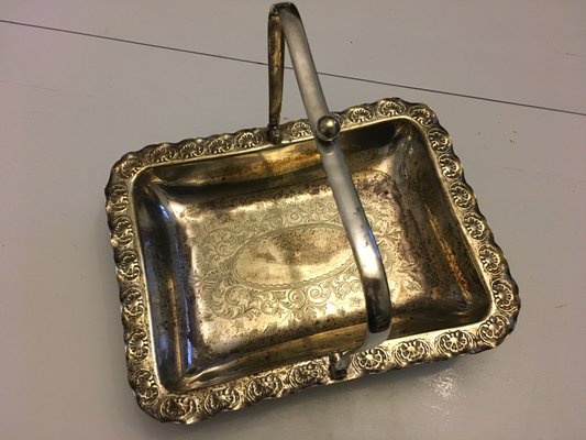 Antique Silver Plated Brass Basket-WQQ-646984