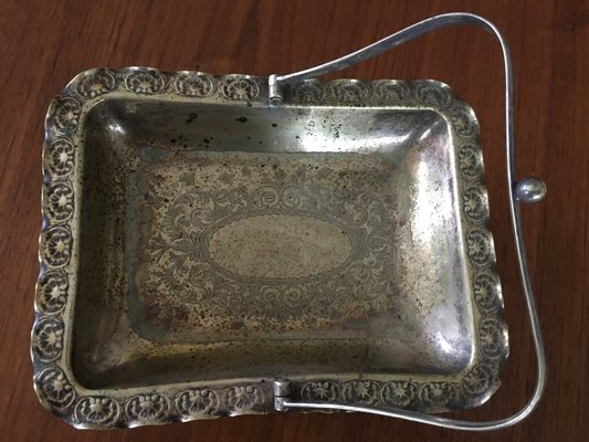 Antique Silver Plated Brass Basket-WQQ-646984