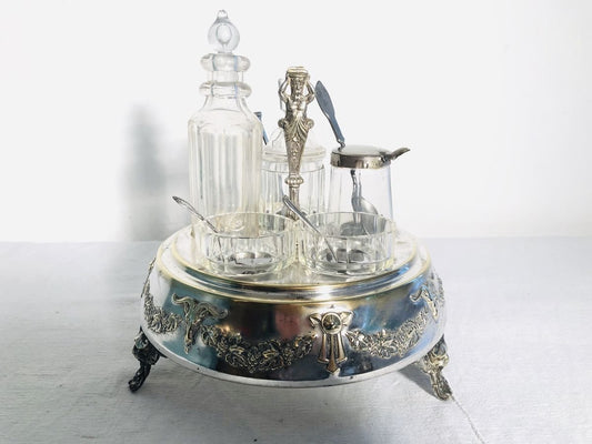 Antique Silver-Plated Table Service Set, 1900s, Set of 8