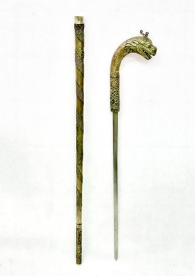 Antique Silver Plated Walking Cane-ZCY-1812835