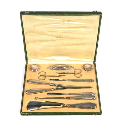 Antique Silver Toiletry Set-NQ-691309