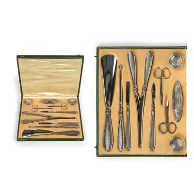 Antique Silver Toiletry Set-NQ-691309