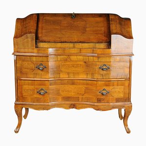 Antique Slanted Flap Secretary in Walnut Veneer-FLW-1765792