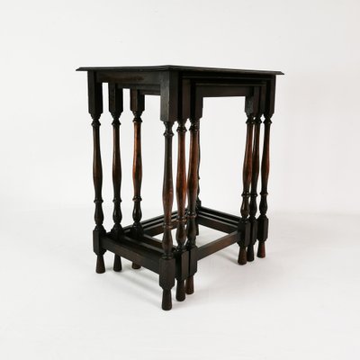 Antique Slide-in Side Tables, England, 1920s, Set of 3-ZTG-1784536