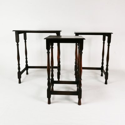 Antique Slide-in Side Tables, England, 1920s, Set of 3-ZTG-1784536