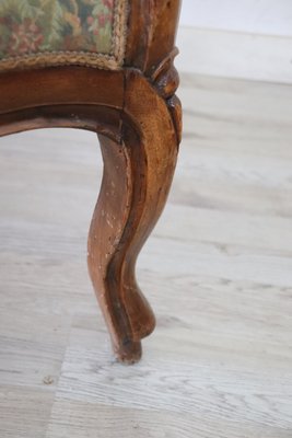 Antique Sold Walnut Armchair, 1850s-DCO-1287014