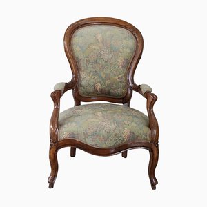 Antique Sold Walnut Armchair, 1850s-DCO-1287014