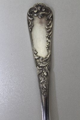 Antique Solid Silver Soup Spoons, 1900s, Set of 12-ZWH-584797