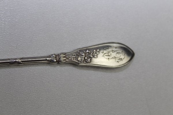 Antique Solid Silver Teaspoons, 1900s, Set of 12-ZWH-584799