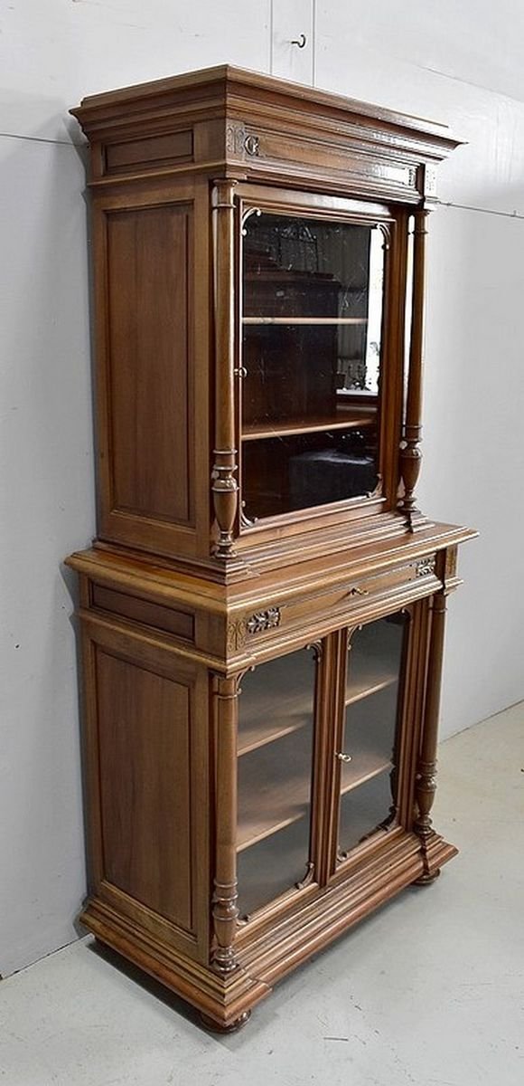 Antique Solid Walnut Breakfast Buffet, 1900s