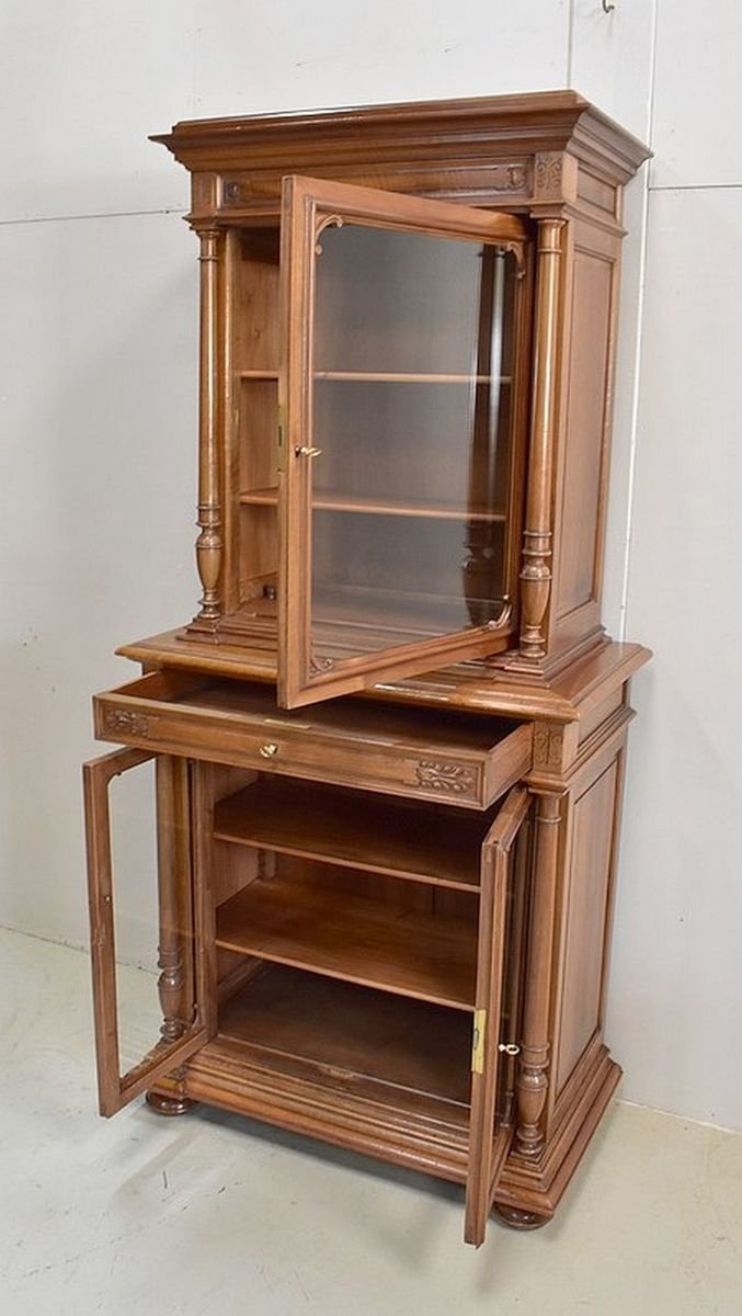 Antique Solid Walnut Breakfast Buffet, 1900s