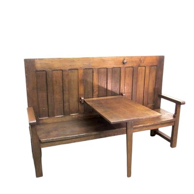 Antique Spanish Bench with Folding Table-TCS-2014856