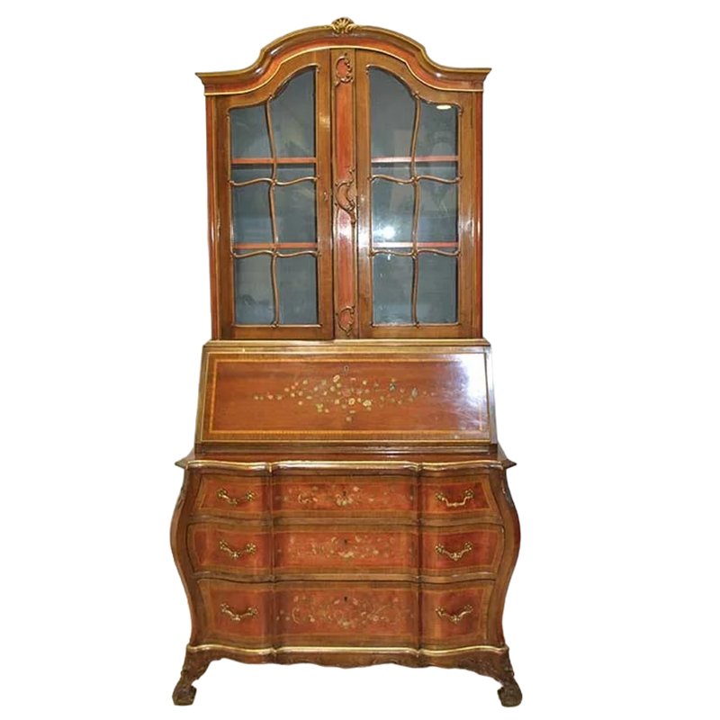 Antique Spanish Bureau with Two Bodies, 19th Century