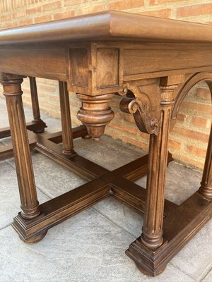 Antique Spanish Carved Church Table or Altar with Wood Stretchers-NOU-769715